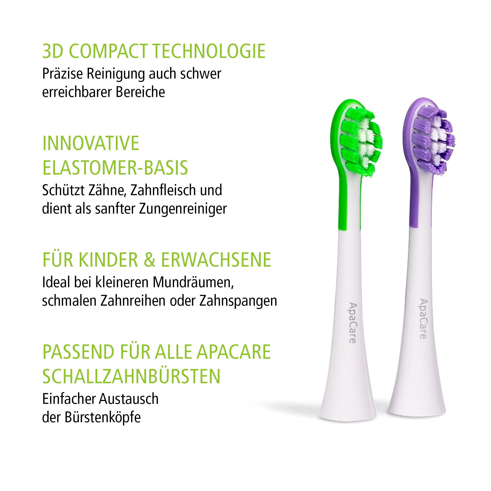 3D Compact Bürstenköpfe 2 St.