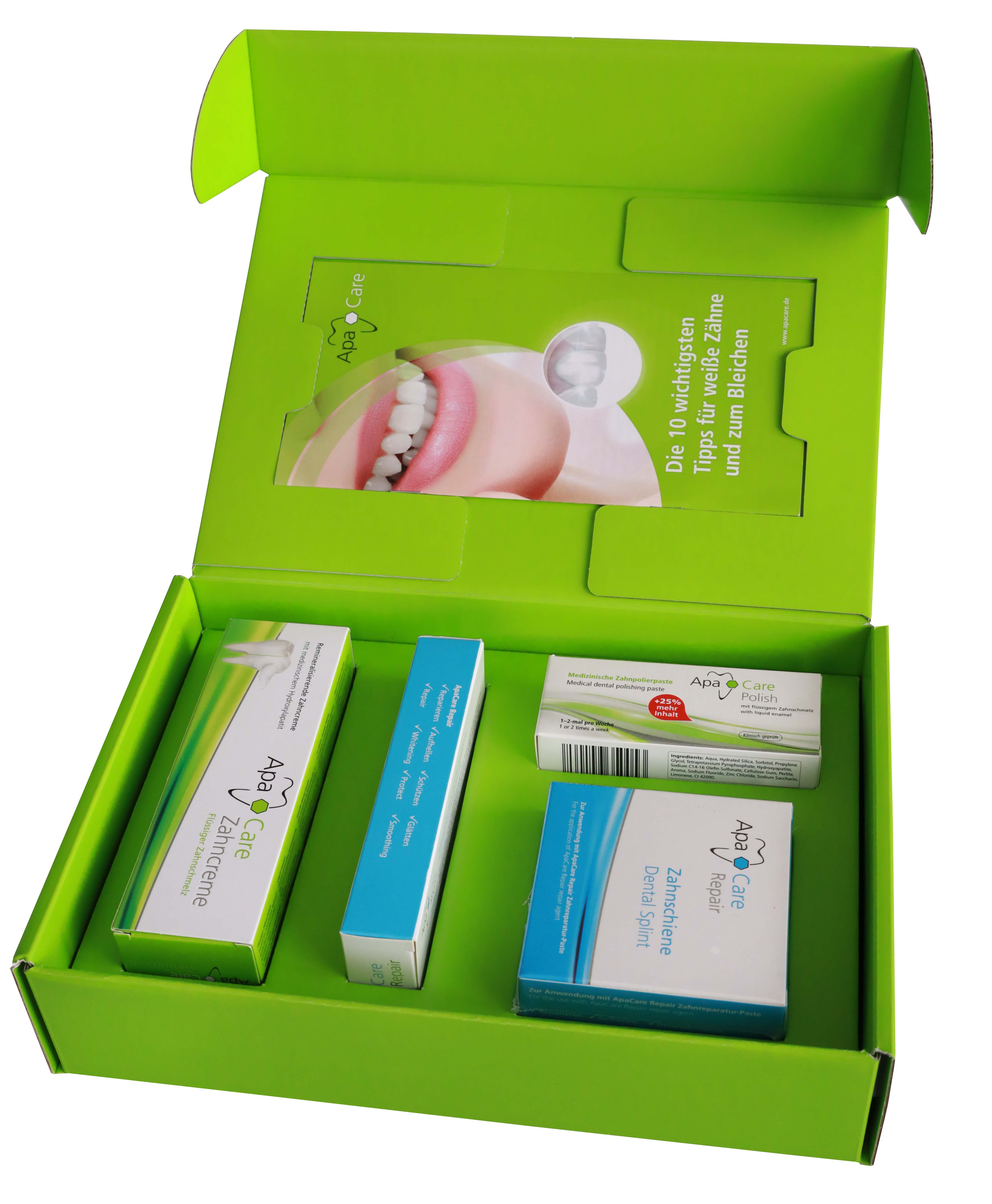 ApaCare Zahnpflege Produkte mit flüssigem Zahnschmelz